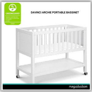 Mea babies features the DaVinci Archie Portable Bassinet