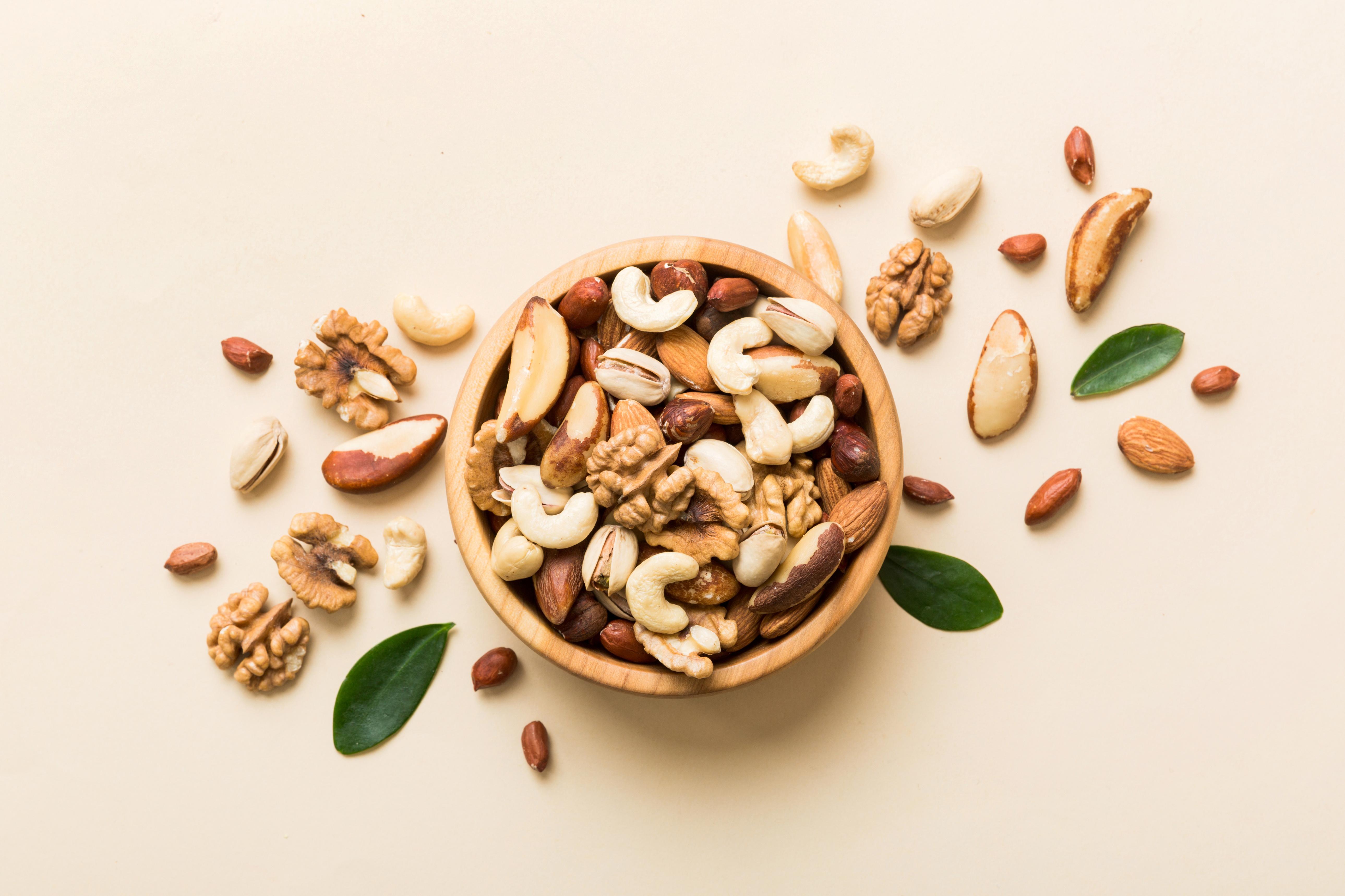 a bowl of nuts on a counter anti inflammatory gut bacteria gut microbiome diversity