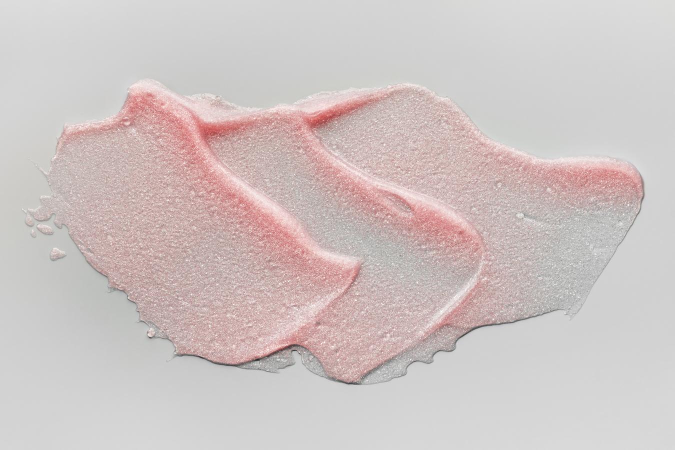 smears of pink lip scrubs gentle exfoliant