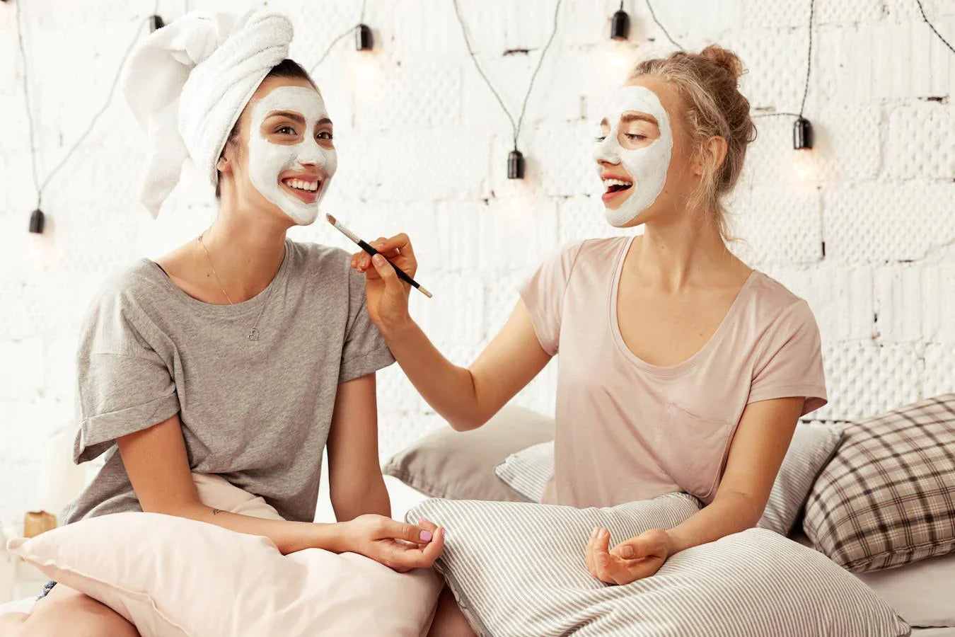 two friends doing a face mask warm water seed oil great mask spot treatment dark spots