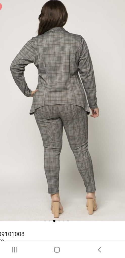 plus size plaid suit