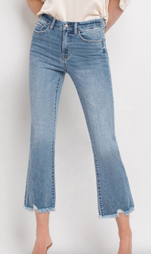 High Rise Crop Flare Jeans