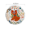 Cute Cat Painted Ceramic Dinner Plate 8 inch Under-glazed Ceramic Dishes Tray Microwave Safe