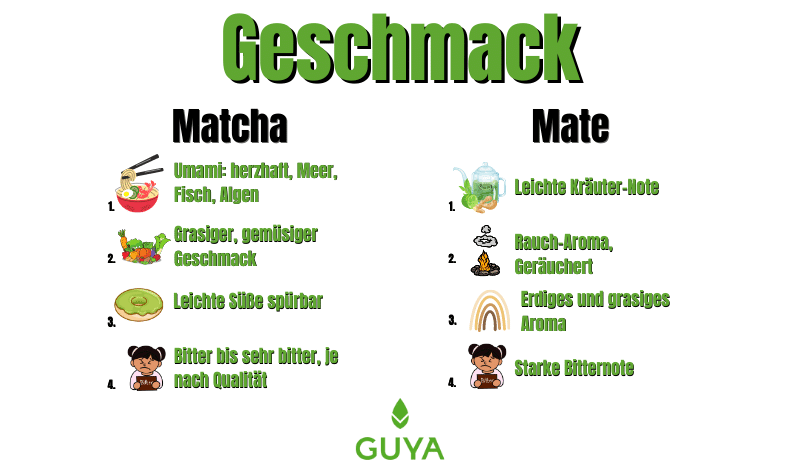 Matcha VS Mate Geschmack