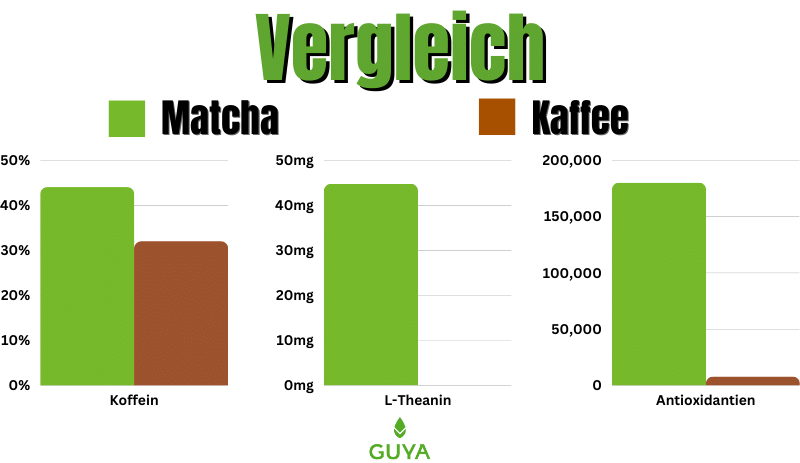 Vergleich Matcha VS Kaffee Koffein Antioxidantien L-Theanin