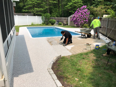 Pool deck rubber surface