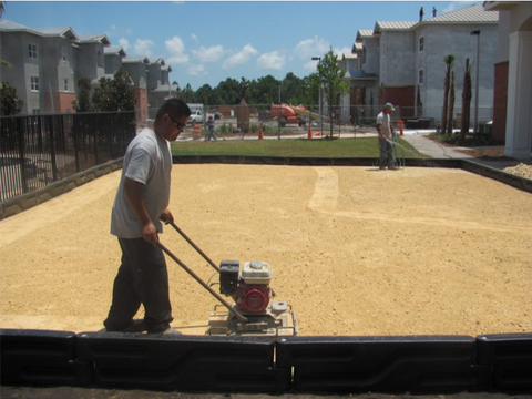 aggregate compaction, playground surfacing site prep