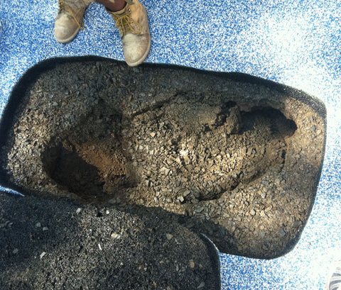 Sunken poured in place rubber surface