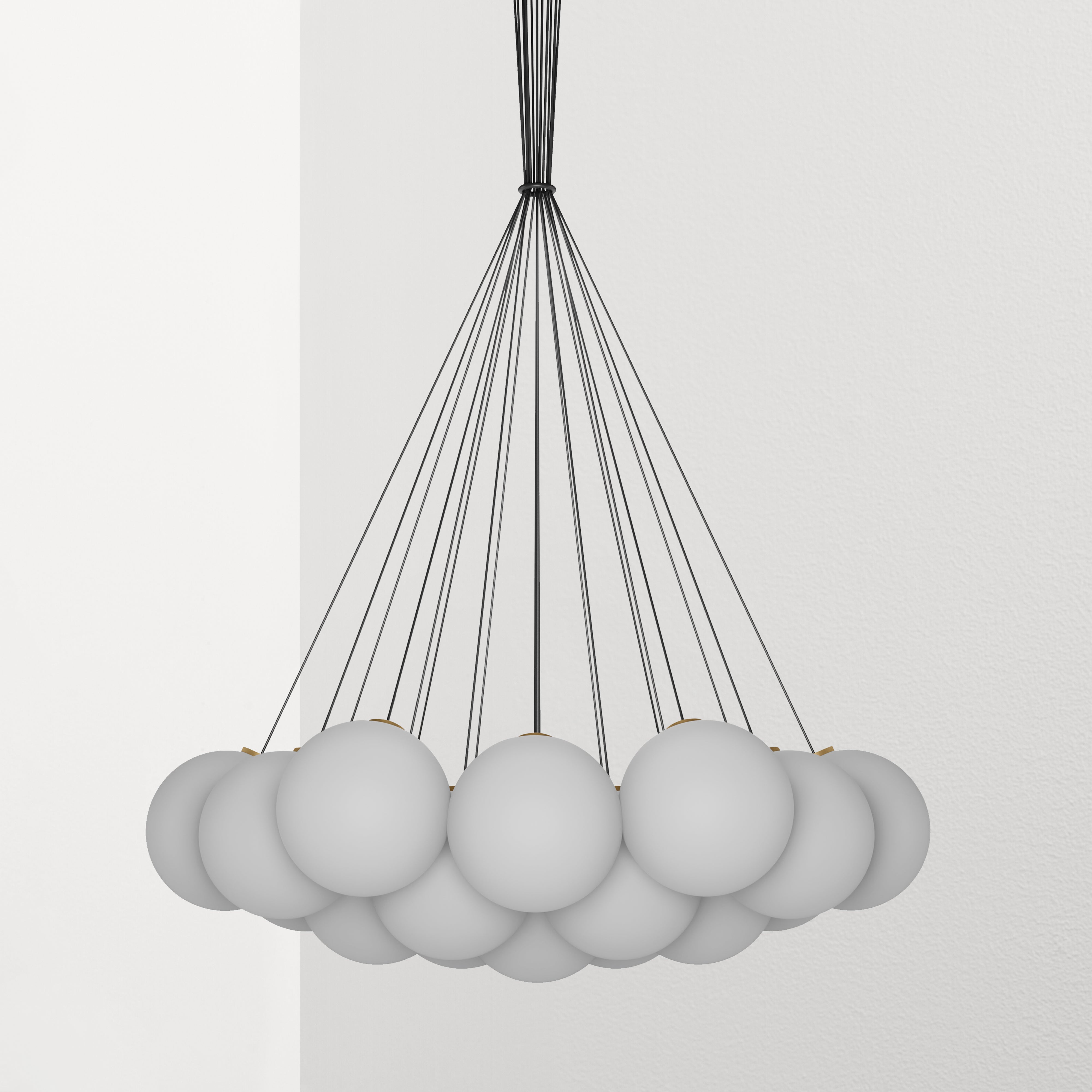 120.19R Chandelier with Glass Design