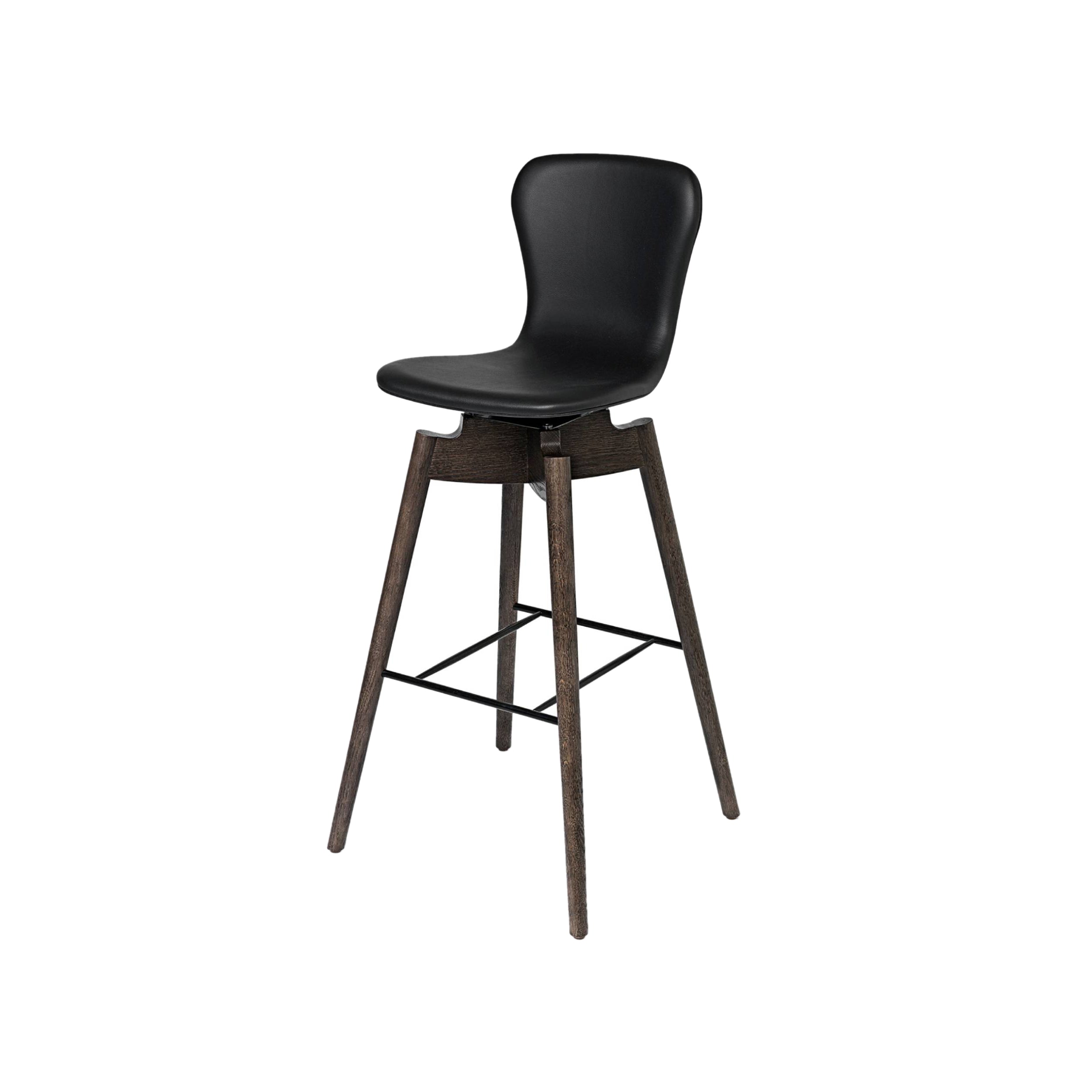 Shell Bar + Counter Stool: Counter + Black Leather