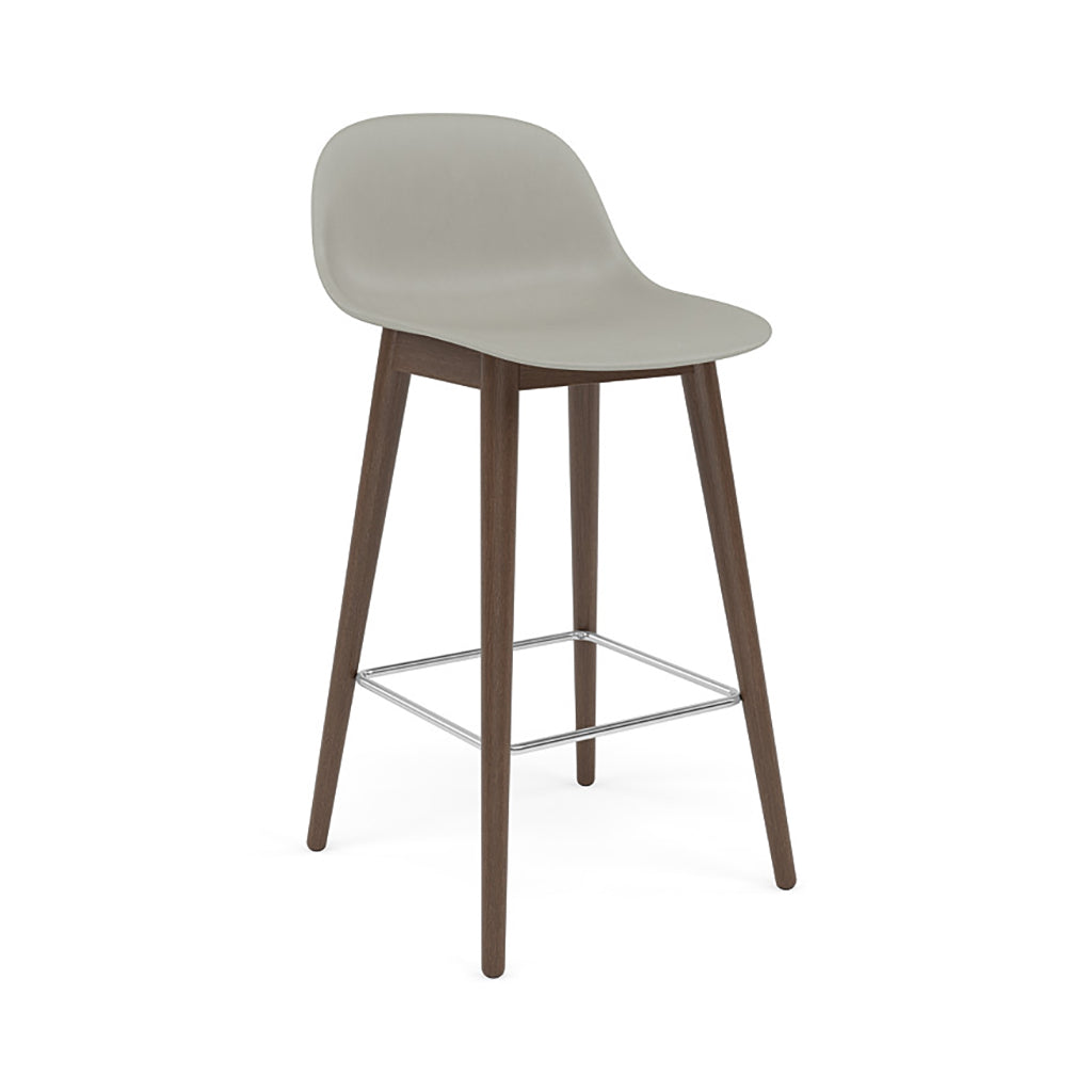 Fiber Bar + Counter Stool with Backrest: Wood Base | Buy Muuto online ...