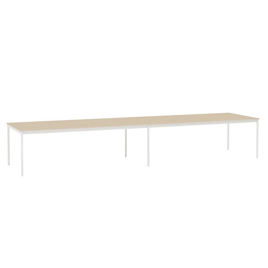 Base Table: Large + 173.2" w x 43.3" d + Oak Veneer + Plywood Edge + White