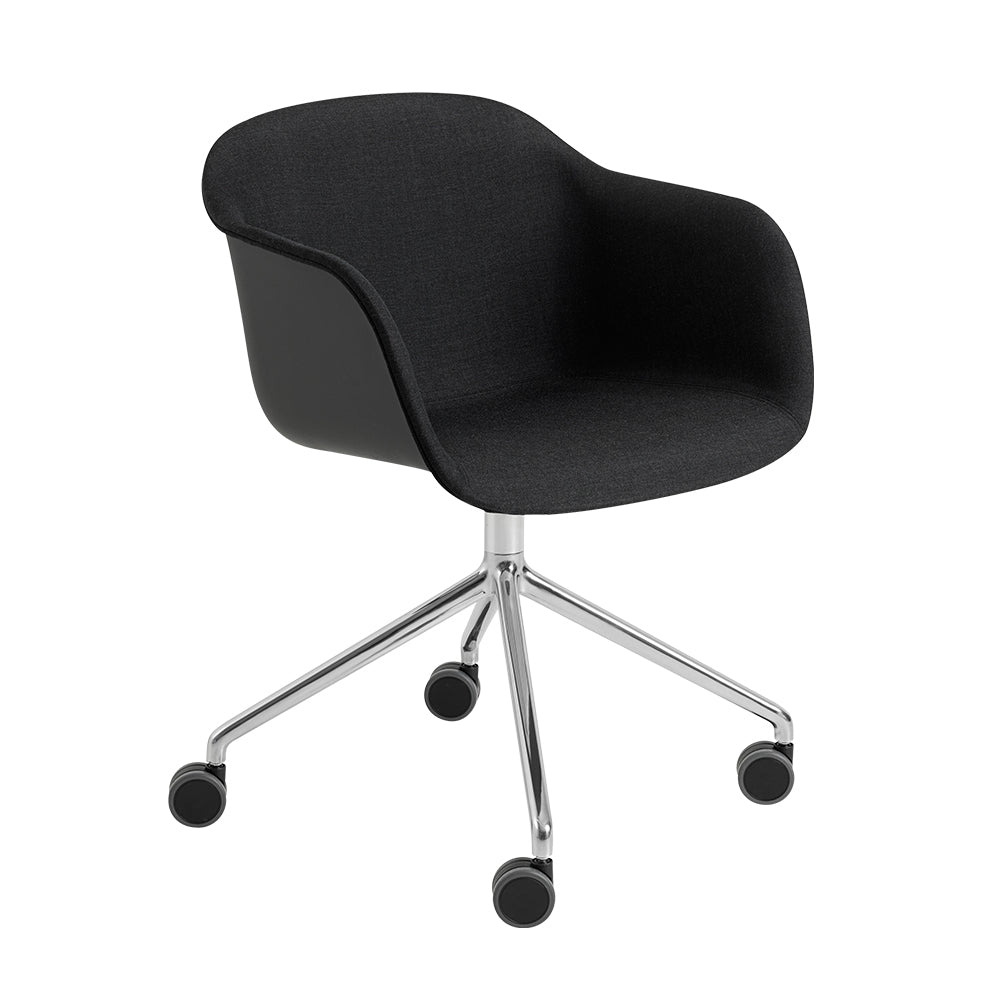 fiber armchair swivel base with castors upholstered  buy