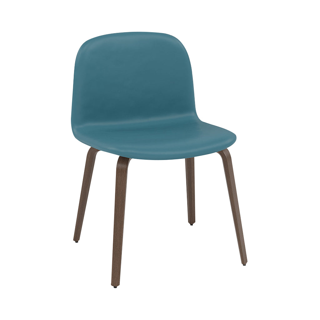 Visu Wide Chair: Wood Base + Upholstered + Stained Dark Brown