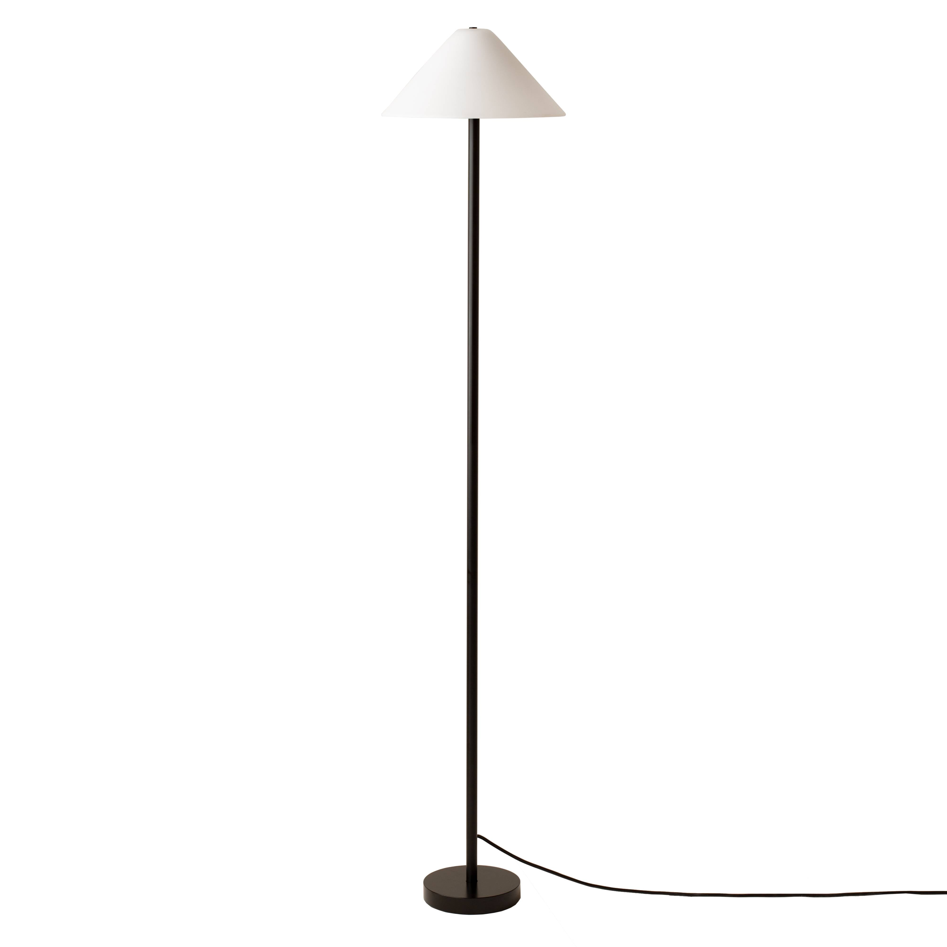 Tipi Floor Lamp: Glass + Sand Blasted White