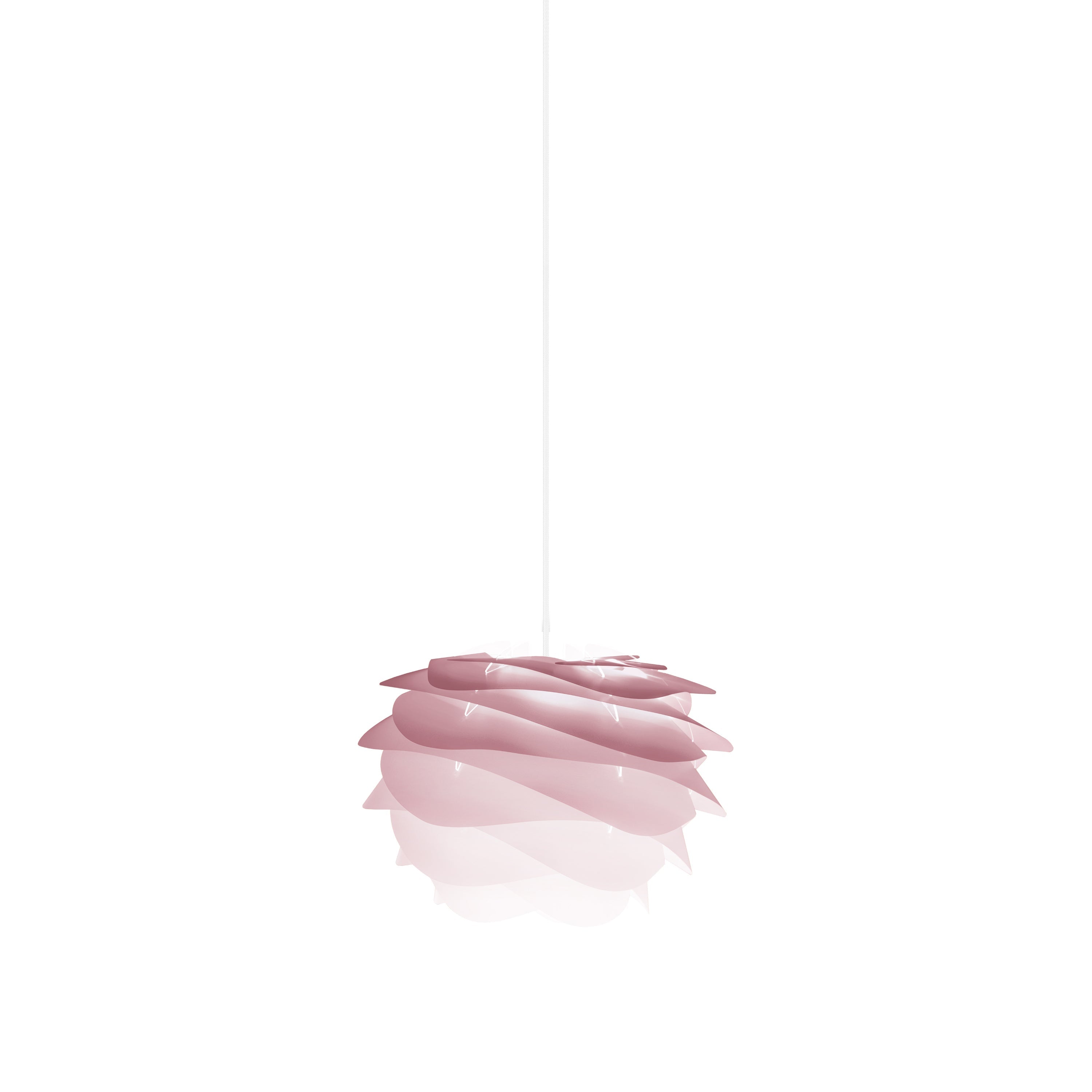Carmina Pendant Lamp: Mini - 8.7" + Baby Rose + White Plug-in