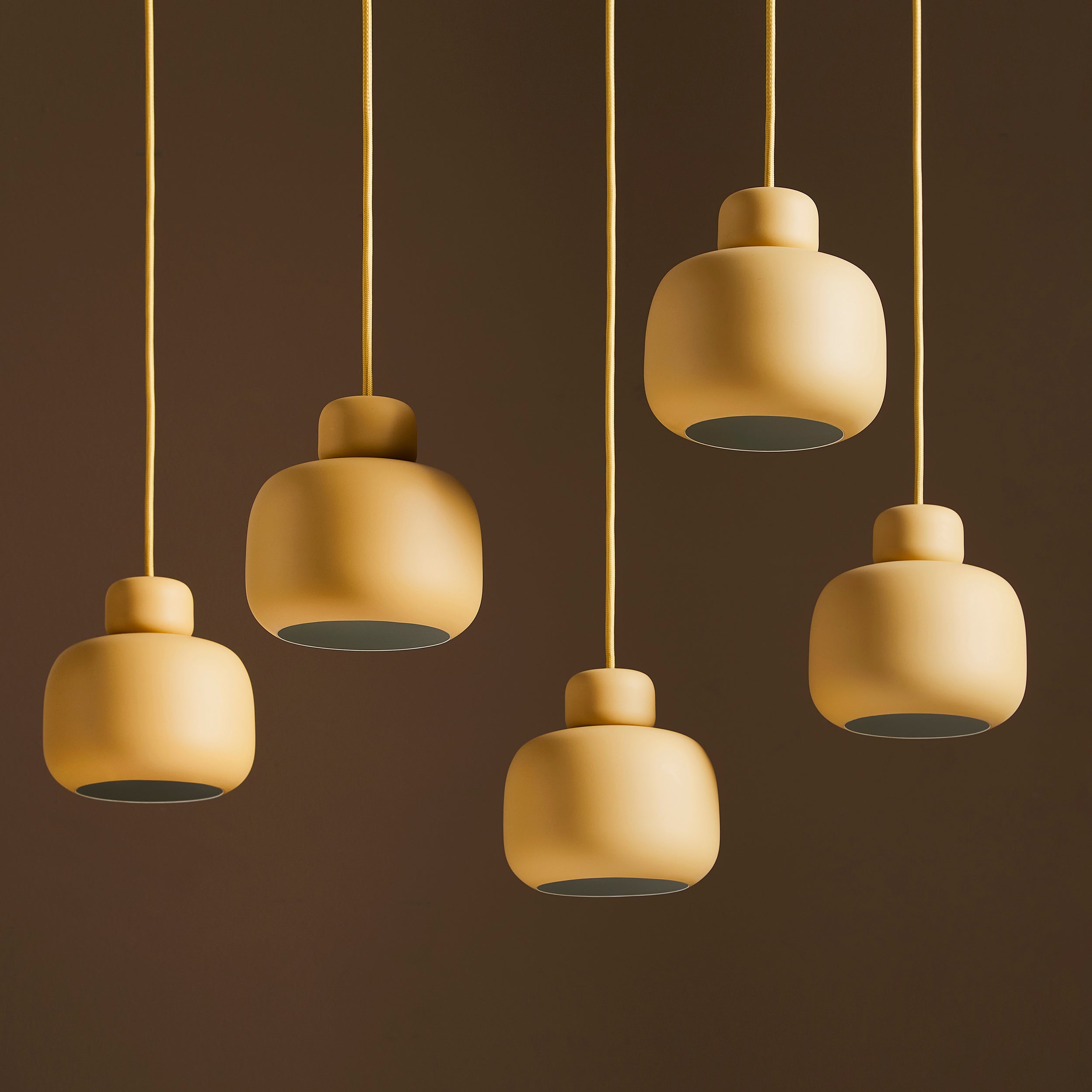 mustard pendant light