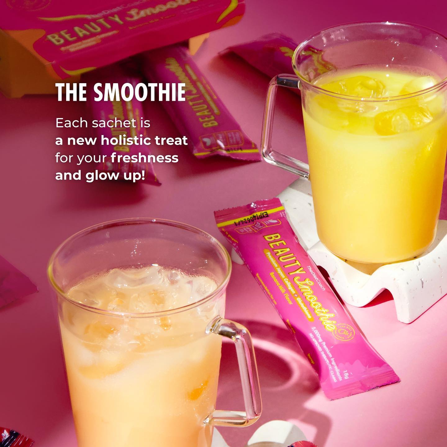 Beauty Smoothie - Peach mango flavor (10 sachets)- The diet coach – Skin  Vitality USA