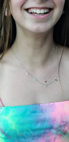 solid gold love necklace with jewish star