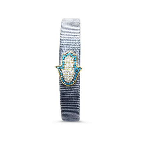 grey hamsa bracelet bangle