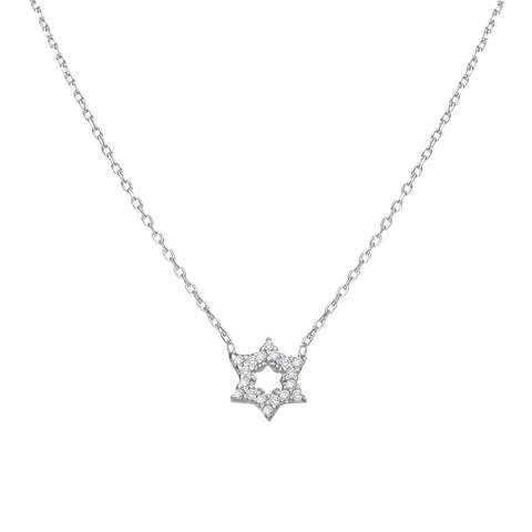 jewish star of david necklace in silver
