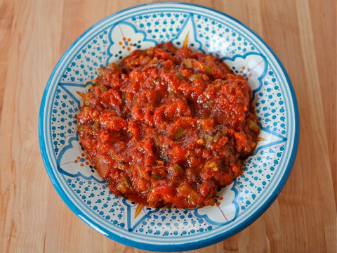 matboucha salad from tomatoes