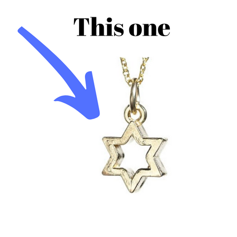 outline small jewish star necklace