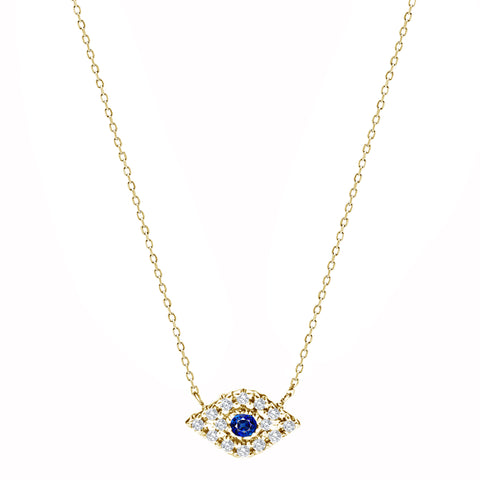 gold evil eye necklace for women