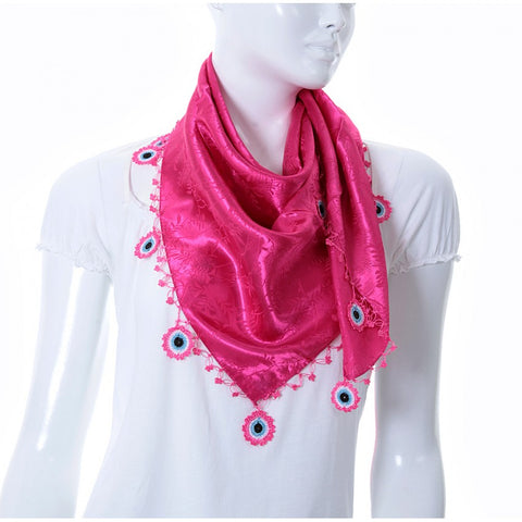 fushcia evil eye scarf