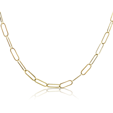 paperclip chain in gold 