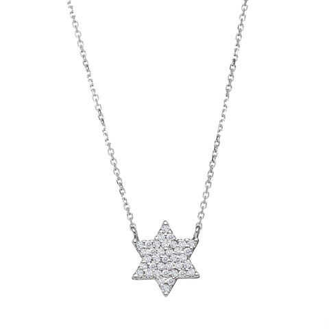 white gold jewish star necklace