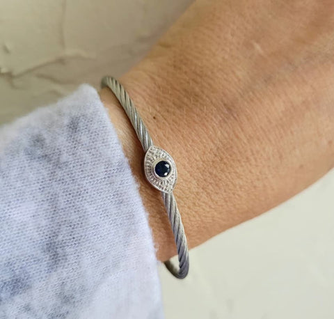 silver sapphire bracelet