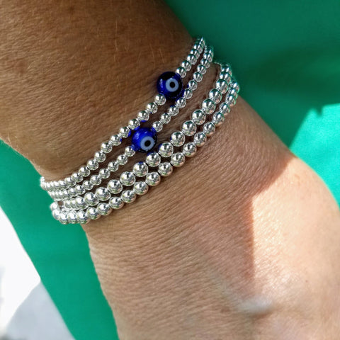 silver bead bracelet 