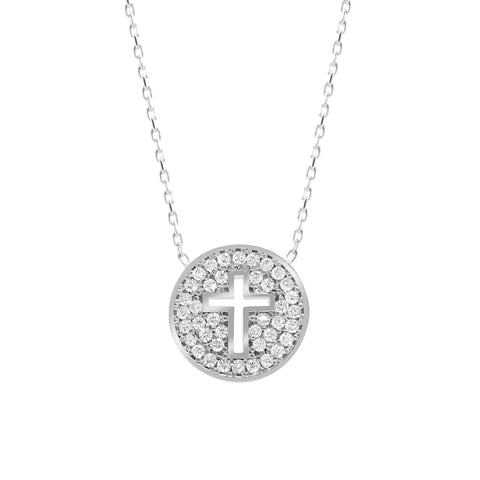 cross silver necklace