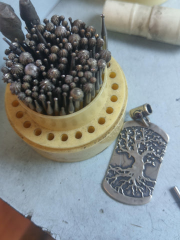 tree charm silver