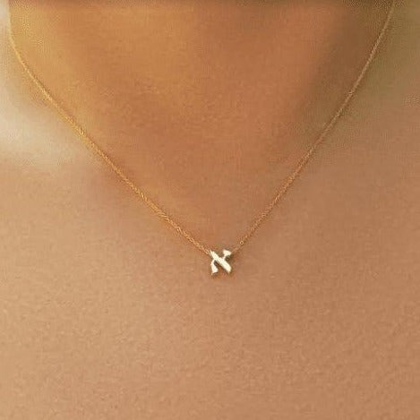 Hebrew Initial Necklaces in Silver or 14k Gold | Alef Bet by Paula