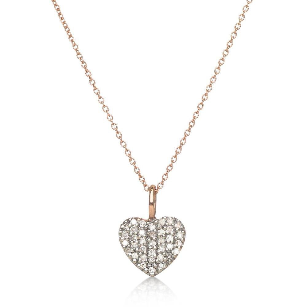 14KW Diamond Pave Heart Necklace 001-165-00136 PL Houston