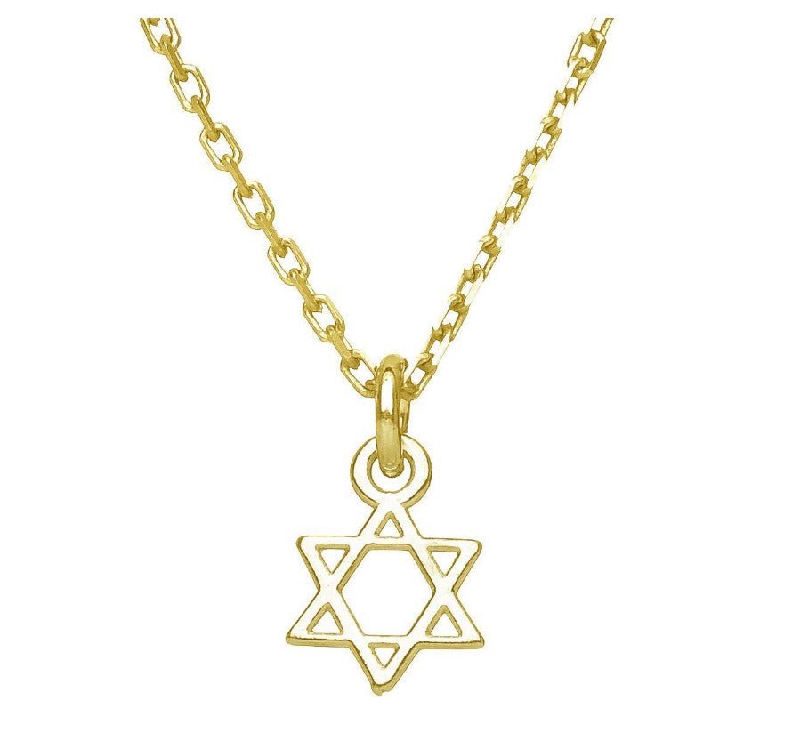 Jewish Star of David Outline Necklace | Alef Bet by Paula