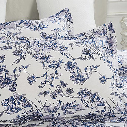 100 Percent Cotton Duvet Cover Sets Blue Flower Cbs235 Vaulia