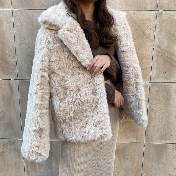 riri様専用】em. Eco Fur Coat エコファーコート ブラック ジャケット