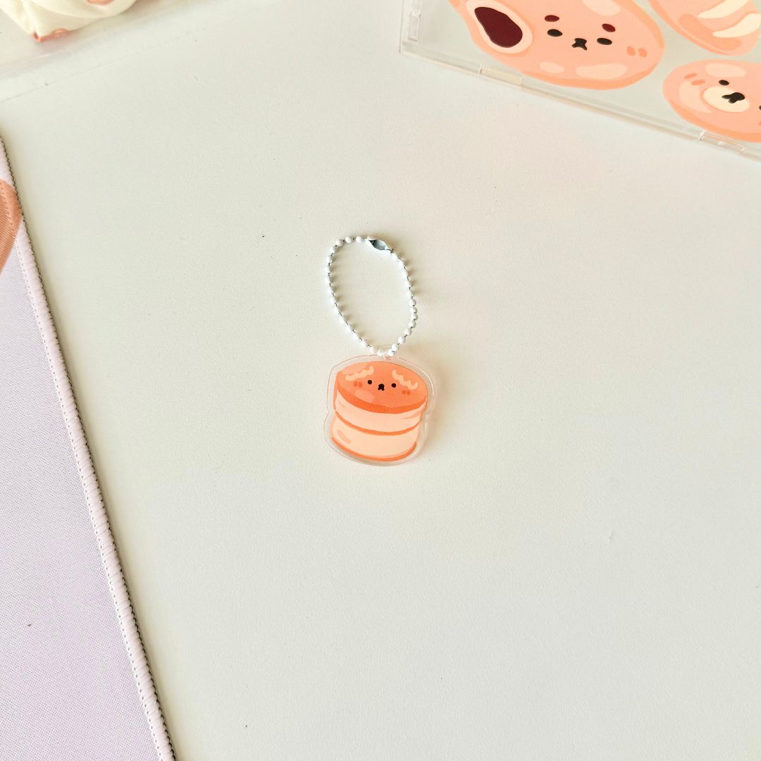 Pancake Stack Clear Acrylic Keychain