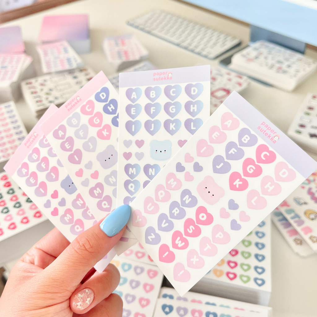 Holographic/Hologram ABC Sticker Sheets – Paper Sutekka Stationery ペーパーステッカー