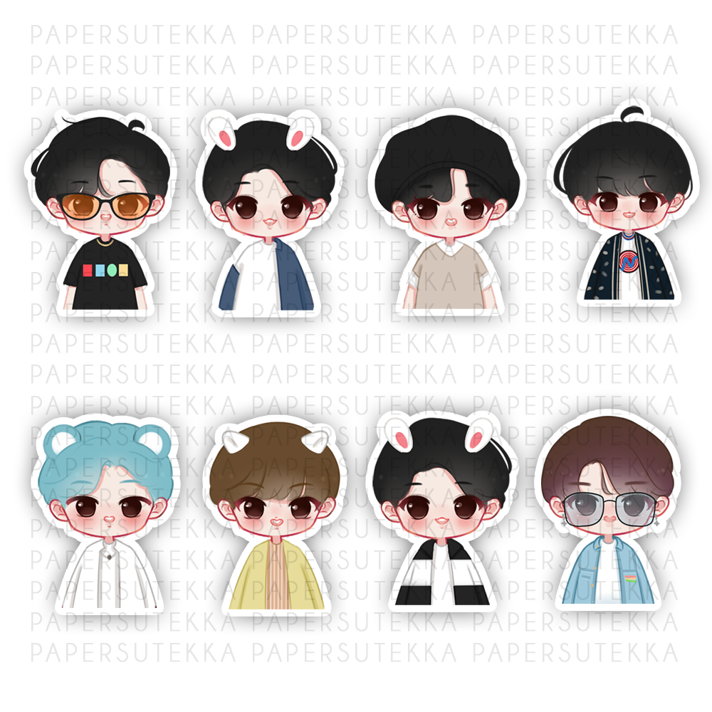 BTS Chibi Dogpile - Bts - Sticker