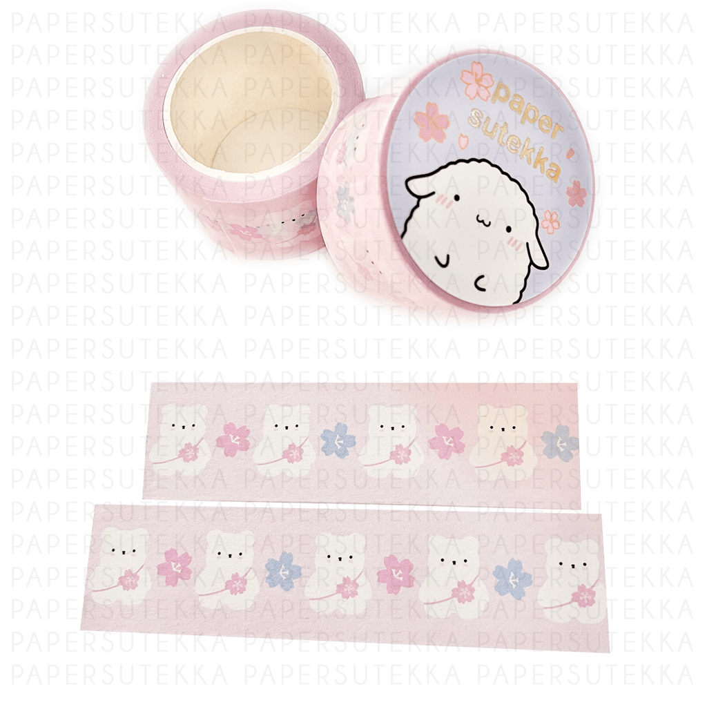 Polee Blue Cherry Blossom With Hearts and Bluberry Washi Tape 25mm – Paper  Sutekka Stationery ペーパーステッカー