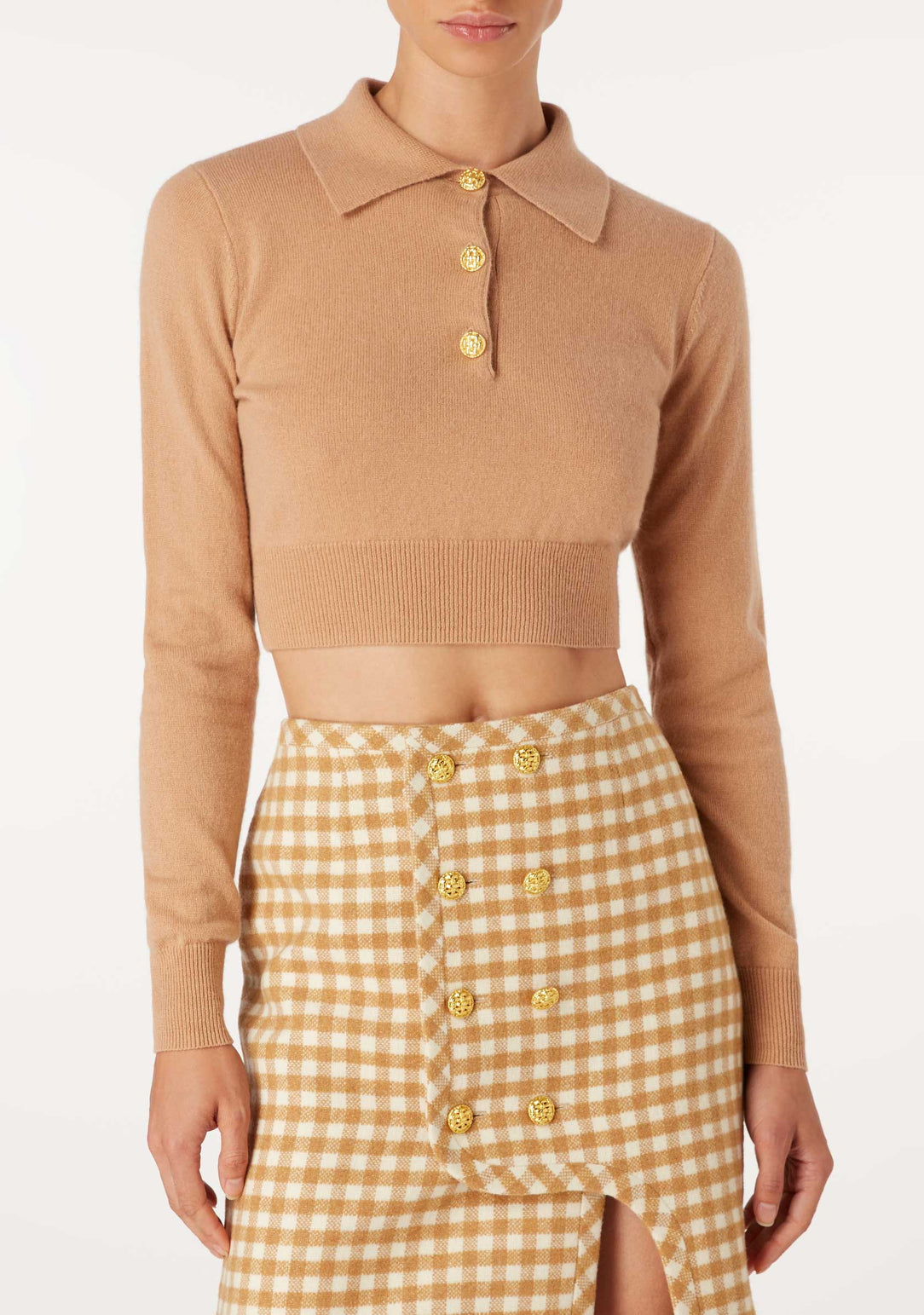 cropped polo sweater