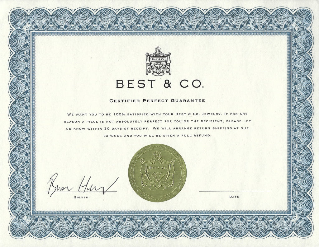Best & Co. Certified Perfect Guarantee