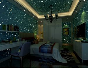 3d Star And Moon Fluorescent Wallpaper For Kids Room 20 8