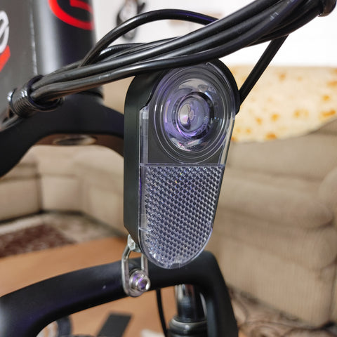 G-force 26" folding fat tire e-bike installed headlight!