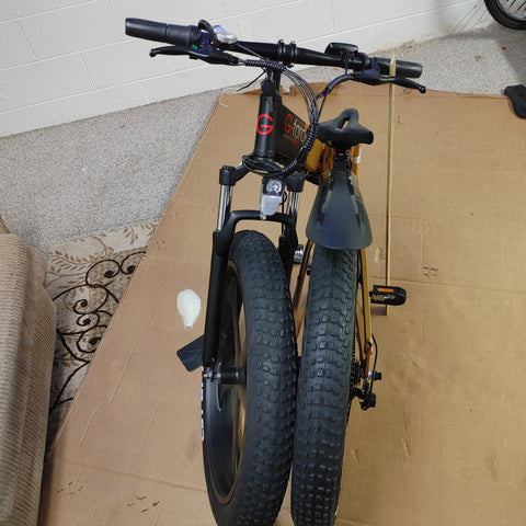 G-force 26" folding fat tire ebike folded standing up