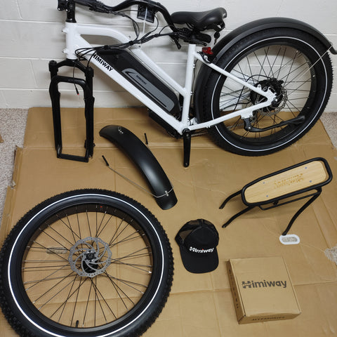 Himiway Long range step-through e-bike box contents